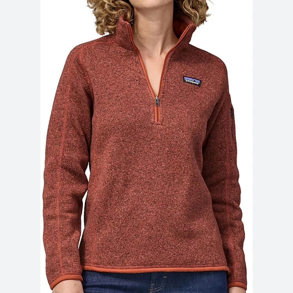 Patagonia Better Sweater 1/4 Zip Fleece Pullover Rust Coral Pink Women’s Medium
